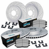 R1 Concepts 11-16 Mini Cooper Countryman Front & Rear Drill/Slot Carbon Coated Rotor Set w/Euro Ceramic Pads by R1 Concepts RNC-WBTH2-32000