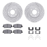 R1 Concepts 16-17 Hyundai Veloster Front Drill/Slot Carbon Coated Rotor Set w/Optimum Pads by R1 Concepts RNC-WBUH1-03023