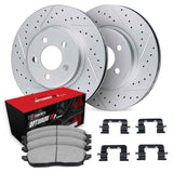 R1 Concepts 10-20 ScIon FR-S Front Drill/Slot Carbon Coated Rotor Set w/Optimum Pads