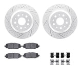 R1 Concepts 18-24 Jeep Wrangler Rear Drill/Slot Carbon Coated Rotor Set w/Optimum Pads