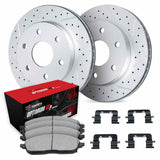 R1 Concepts 05-08 Cadillac Escalade ESV Front Drill/Slot Carbon Coated Rotor Set w/Optimum Pads