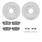 R1 Concepts 88-01 Acura Integra Rear Drill/Slot Carbon Coated Rotor Set w/Optimum Pads