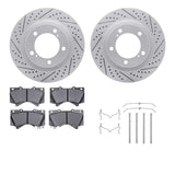 R1 Concepts 07-22 Lexus LX570 Front Drill/Slot Carbon Coated Rotor Set w/Optimum Pads by R1 Concepts RNC-WBUH1-76161