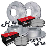 R1 Concepts 11-19 Chevrolet Silverado 2500 HD Front & Rear Drill/Slot Carbon Coated Rotor Set w/Optimum Pads by R1 Concepts RNC-WBUH2-48036