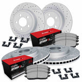 R1 Concepts 15-17 Honda Odyssey Front & Rear Drill/Slot Carbon Coated Rotor Set w/Optimum Pads