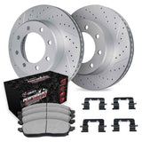 R1 Concepts 03-08 Dodge Ram 4000 Front Drill/Slot Carbon Coated Rotor Set w/Off-Road/Tow Pads
