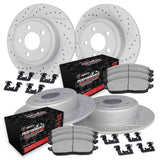 R1 Concepts 06-24 Chrysler Aspen Front & Rear Drill/Slot Carbon Coated Rotor Set w/Off-Road/Tow Pads by R1 Concepts RNC-WBVH2-40002