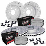 R1 Concepts 14-23 Jeep Cherokee Front & Rear Drill/Slot Carbon Coated Rotor Set w/Off-Road/Tow Pads by R1 Concepts RNC-WBVH2-42007