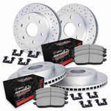R1 Concepts 99-07 Chevrolet Astro Front & Rear Drill/Slot Carbon Coated Rotor Set w/Off-Road/Tow Pads