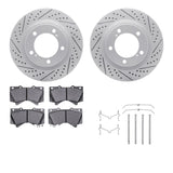 R1 Concepts 07-22 Lexus LX570 Front Drill/Slot Carbon Coated Rotor Set w/Super Duty Pads by R1 Concepts RNC-WBXH1-76005