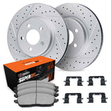 R1 Concepts 07-22 Lexus LX570 Front Drill/Slot Carbon Coated Rotor Set w/Super Duty Pads by R1 Concepts RNC-WBXH1-76005