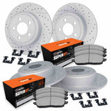 R1 Concepts 07-22 Lexus LX570 Front & Rear Drill/Slot Carbon Coated Rotor Set w/Super Duty Pads by R1 Concepts RNC-WBXH2-76006
