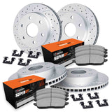 R1 Concepts 18-21 Ford ExpeditIon Front & Rear Drill/Slot Carbon Coated Rotor Set w/Super Duty Pads by R1 Concepts RNC-WBXH2-99092