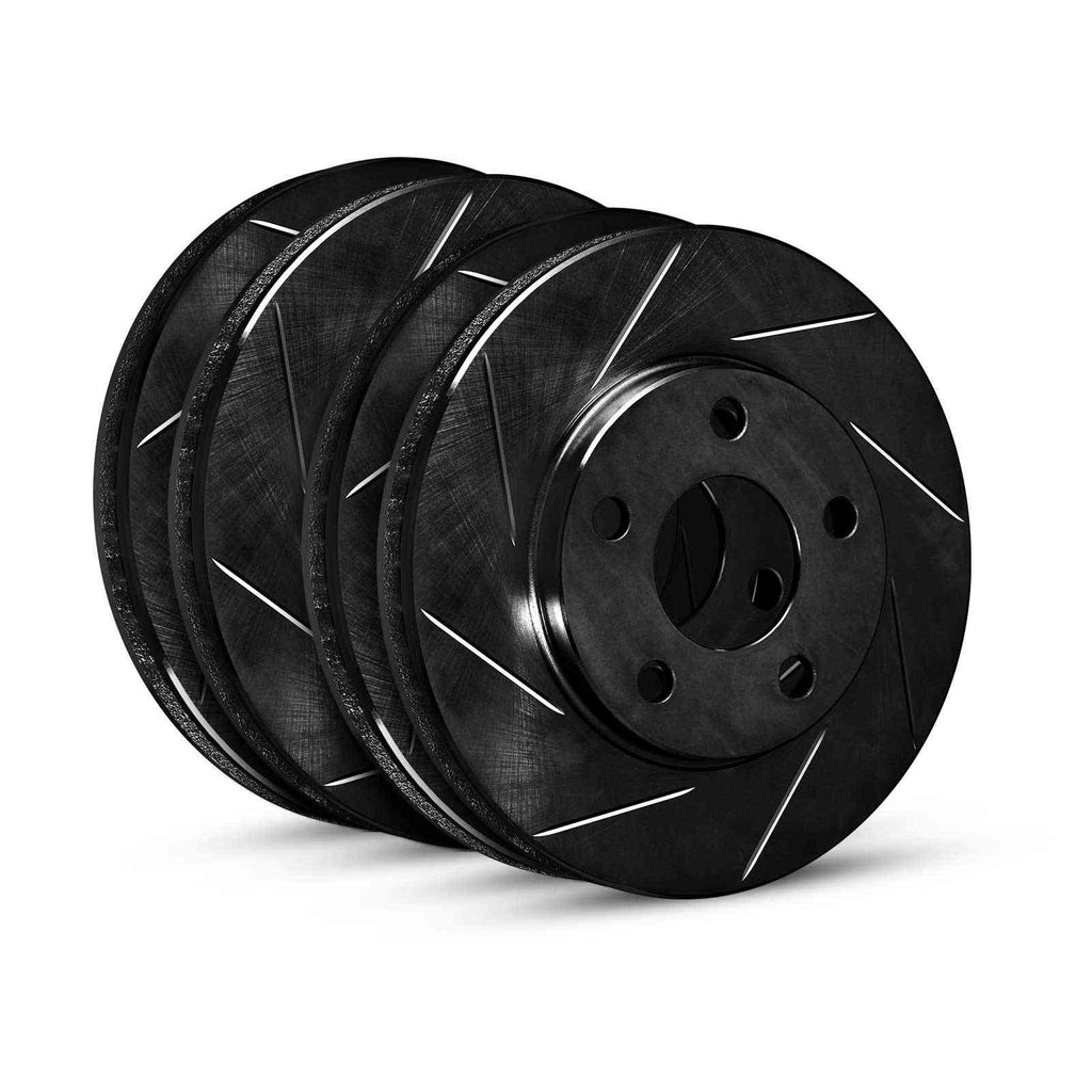 R1 Concepts 06-15 Acura CSX Front & Rear Slotted Black Brake Rotor Set ...