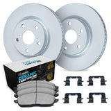 R1 Concepts 15-19 Jaguar E-Pace Front Carbon Coated Brake Rotor Set w/Euro Ceramic Pads and Hardware