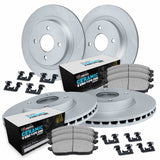 R1 Concepts 12-19 Fiat 500 Front & Rear Carbon Coated Brake Rotor Set w/Euro Ceramic Pads and Hardware by R1 Concepts RNC-WDTH2-12561
