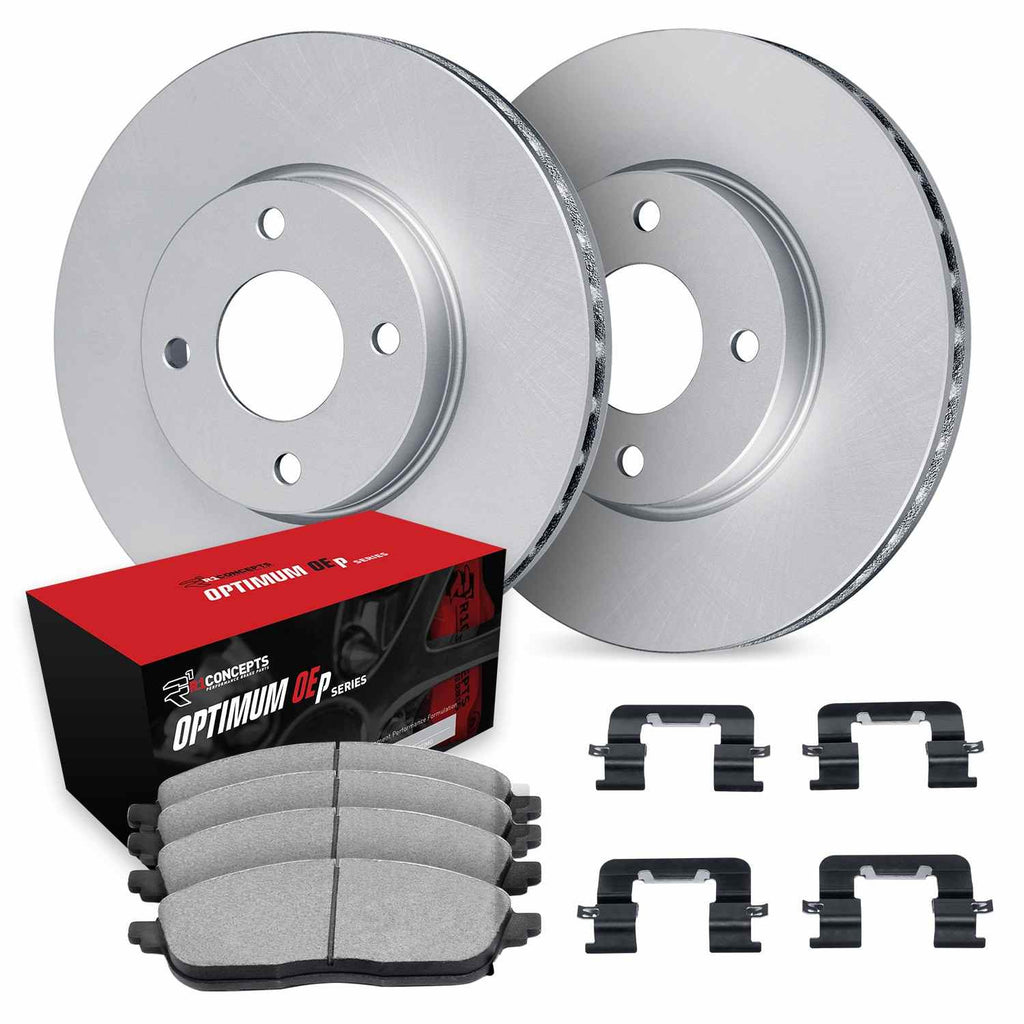 R1 Concepts 12-19 Fiat 500 Front Carbon Coated Brake Rotor Set w ...