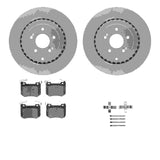 R1 Concepts 18-25 Genesis G70 Rear Carbon Coated Brake Rotor Set w/Optimum OE Pads and Hardware by R1 Concepts RNC-WDUH1-21081