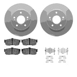 R1 Concepts 94-00 Infiniti I30 Rear Carbon Coated Brake Rotor Set w/Optimum OE Pads and Hardware
