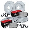 R1 Concepts 93-01 Acura Integra Front & Rear Carbon Coated Brake Rotor Set w/Optimum OE Pads and Hardware