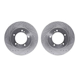 R1 Concepts 99-08 Chevrolet Tracker Front Drilled & Slotted Silver Brake Rotor Set