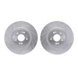 R1 Concepts 10-16 Hyundai Genesis Coupe Front Drilled & Slotted Silver Brake Rotor Set by R1 Concepts RNC-WGPN1-03017