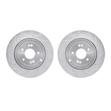 R1 Concepts 10-16 Hyundai Genesis Coupe Rear Drilled & Slotted Silver Brake Rotor Set by R1 Concepts RNC-WGPN1-03046