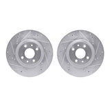 R1 Concepts 12-19 Fiat 500 Front Drilled & Slotted Silver Brake Rotor Set by R1 Concepts RNC-WGPN1-07002