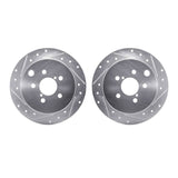 R1 Concepts 12-23 Subaru XV Crosstrek Rear Drilled & Slotted Silver Brake Rotor Set by R1 Concepts RNC-WGPN1-13032