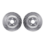 R1 Concepts 14-21 Jaguar XJ Rear Drilled & Slotted Silver Brake Rotor Set