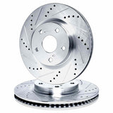 R1 Concepts 00-06 BMW X5 Front Drilled & Slotted Silver Brake Rotor Set by R1 Concepts RNC-WGPN1-31058
