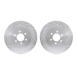 R1 Concepts 92-02 Dodge Viper Rear Drilled & Slotted Silver Brake Rotor Set