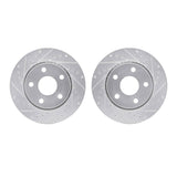 R1 Concepts 07-18 Jeep Wrangler Front Drilled & Slotted Silver Brake Rotor Set by R1 Concepts RNC-WGPN1-42021