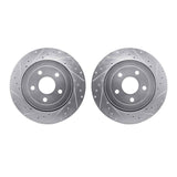 R1 Concepts 06-10 Jeep Grand Cherokee Rear Drilled & Slotted Silver Brake Rotor Set by R1 Concepts RNC-WGPN1-42035