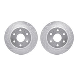 R1 Concepts 99-07 Chevrolet Astro Rear Drilled & Slotted Silver Brake Rotor Set