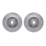 R1 Concepts 95-11 Ford Ranger Front Drilled & Slotted Silver Brake Rotor Set