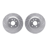 R1 Concepts 11-19 Ford Flex Front Drilled & Slotted Silver Brake Rotor Set