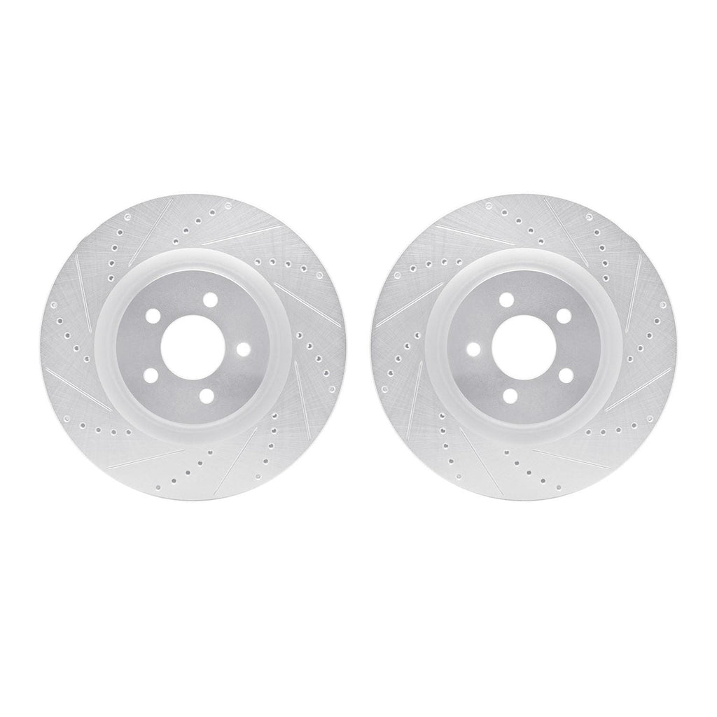 R1 Concepts 07-14 Ford Mustang Front Drilled & Slotted Silver Brake ...