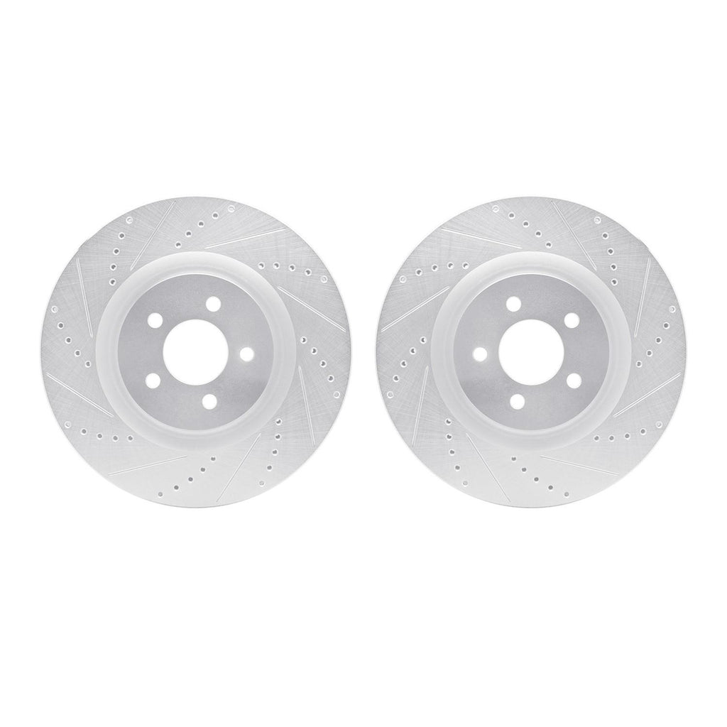 R1 Concepts 07-14 Ford Mustang Front Drilled & Slotted Silver Brake ...