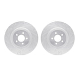 R1 Concepts 07-14 Ford Mustang Front Drilled & Slotted Silver Brake Rotor Set by R1 Concepts RNC-WGPN1-54156