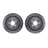 R1 Concepts 15-23 Ford Mustang Rear Drilled & Slotted Silver Brake Rotor Set by R1 Concepts RNC-WGPN1-54243