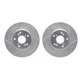 R1 Concepts 13-25 Honda Civic Front Drilled & Slotted Silver Brake Rotor Set by R1 Concepts RNC-WGPN1-59022