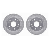 R1 Concepts 97-06 Acura RSX Rear Drilled & Slotted Silver Brake Rotor Set by R1 Concepts RNC-WGPN1-59048