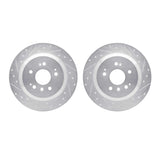 R1 Concepts 16-25 Honda Pilot Rear Drilled & Slotted Silver Brake Rotor Set