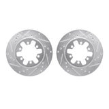 R1 Concepts 85-97 Nissan Pickup Front Drilled & Slotted Silver Brake Rotor Set