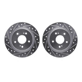R1 Concepts 84-88 Nissan 200SX Rear Drilled & Slotted Silver Brake Rotor Set by R1 Concepts RNC-WGPN1-67086