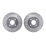 R1 Concepts 84-85 Nissan 300ZX Rear Drilled & Slotted Silver Brake Rotor Set by R1 Concepts RNC-WGPN1-67090