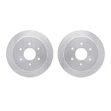 R1 Concepts 17-24 Nissan Titan Rear Drilled & Slotted Silver Brake Rotor Set by R1 Concepts RNC-WGPN1-67107