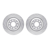 R1 Concepts 06-25 Audi RS3 Rear Drilled & Slotted Silver Brake Rotor Set by R1 Concepts RNC-WGPN1-74043