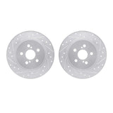 R1 Concepts 11-17 Lexus CT200h Rear Drilled & Slotted Silver Brake Rotor Set